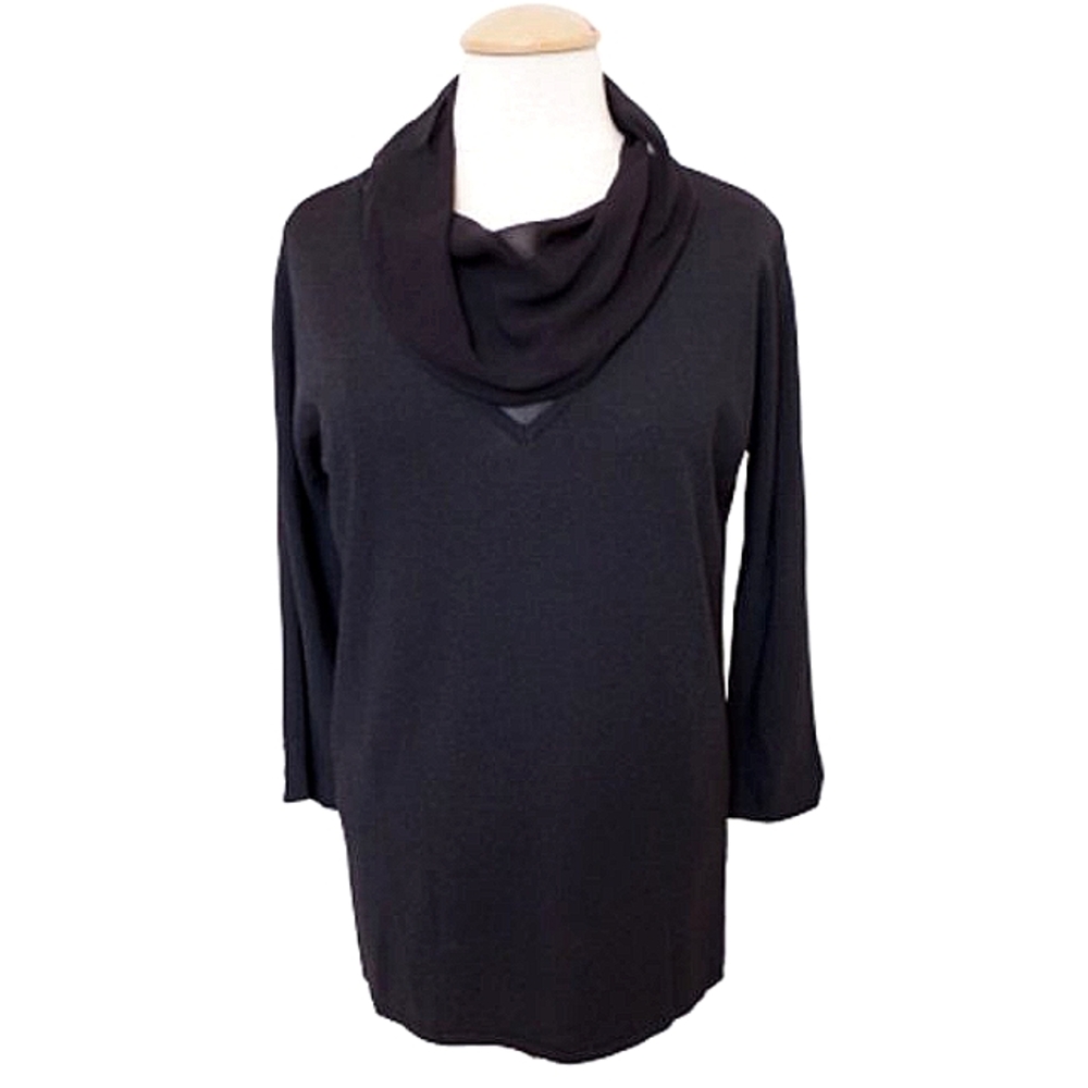 Max Mara Relaxed Fit Knit Top w/Chiffon Collar- Sz. Sm - Picture 3 of 6